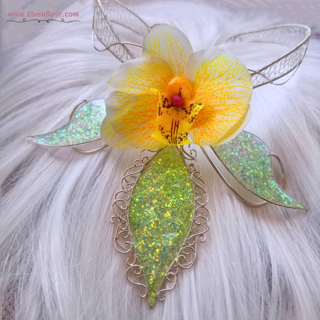 Colier Orchid of Enchantment - bijuterii - coliere - coliere statement - Artynos.ro