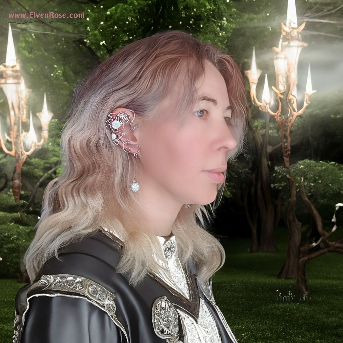 Cercei ear wrap de Mireasa Elven Elegance - bijuterii - cercei - cercei și ornamente pentru urechi - Artynos.ro