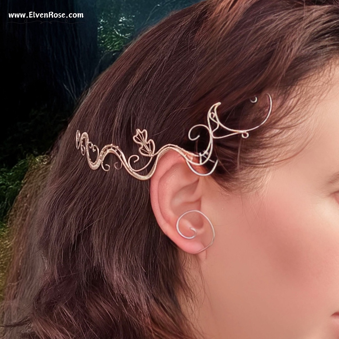 Cercel ear wrap Whispering Vines - bijuterii - cercei - cercei și ornamente pentru urechi - Artynos.ro