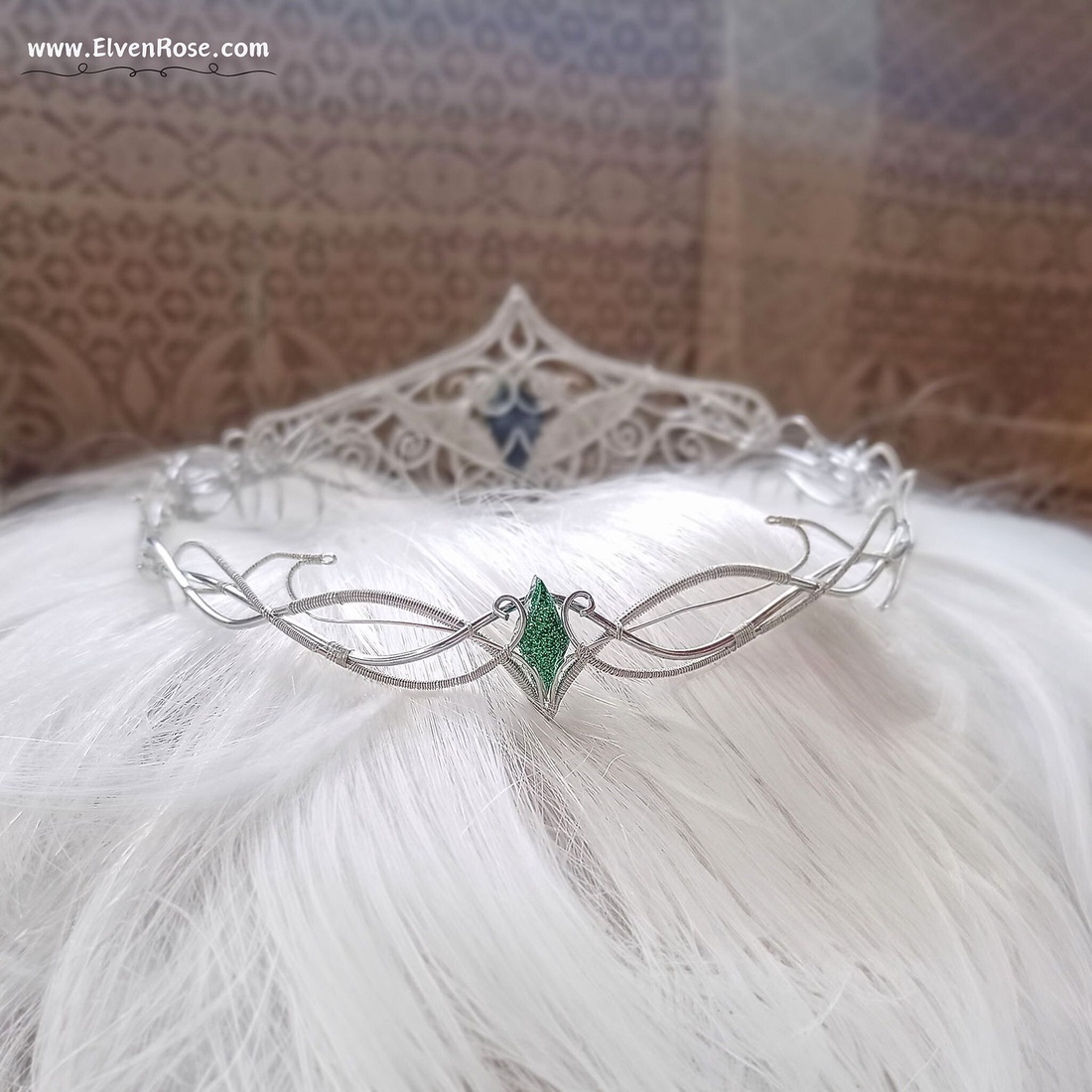 Emerald Enchantment: Coroana Elfă cu Trei Moduri de Purtare. Unisex - îmbrăcăminte și modă - accesorii păr - accesorii de păr - Artynos.ro