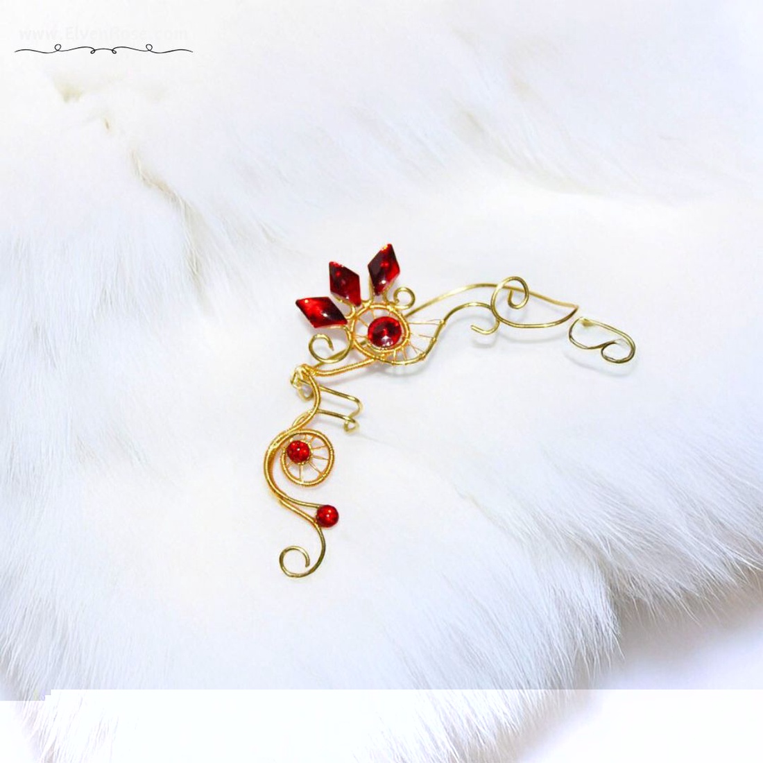 Cercel ear cuff Fire Sprite - bijuterii - cercei - cercei și ornamente pentru urechi - Artynos.ro