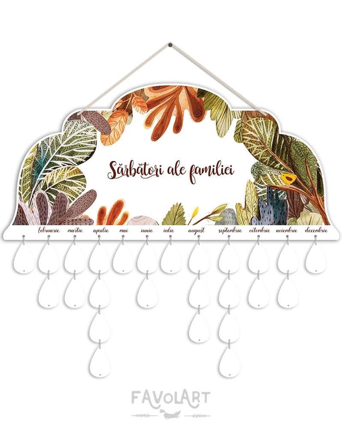 Calendar perpetuu cu frunze - casă & stil de viață - accesorii pentru decorat casa - decorațiuni de pereți, decorațiuni suspendate - calendar perete - Artynos.ro