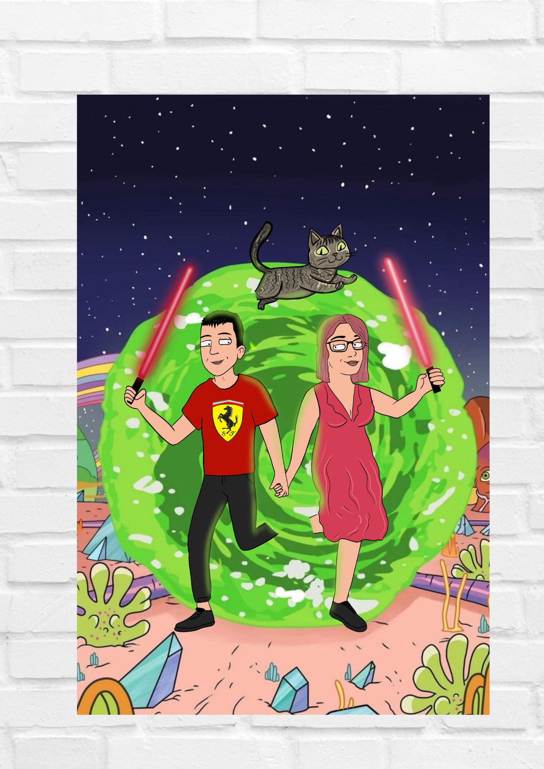  Desen digital unic Rick și Morty cadou personalizat pentru cupluri/prieteni - arte vizuale și accesorii  - grafică, ilustrație - grafică digitală - Artynos.ro