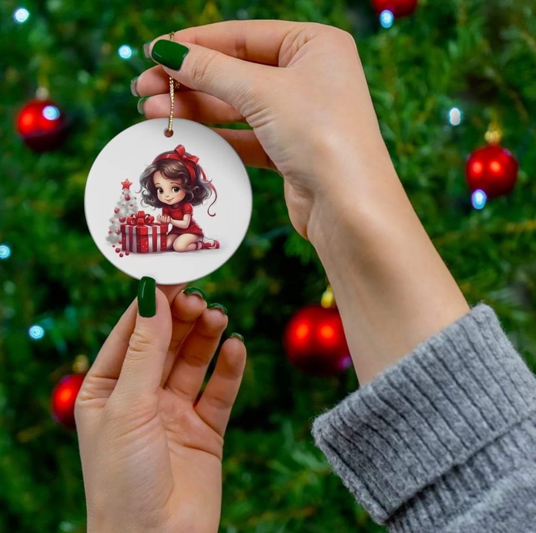 Ornament ceramica personalizat  - accesorii de crăciun - decorațiuni de crăciun de casă - decorațiuni pentru pomul de crăciun - Artynos.ro