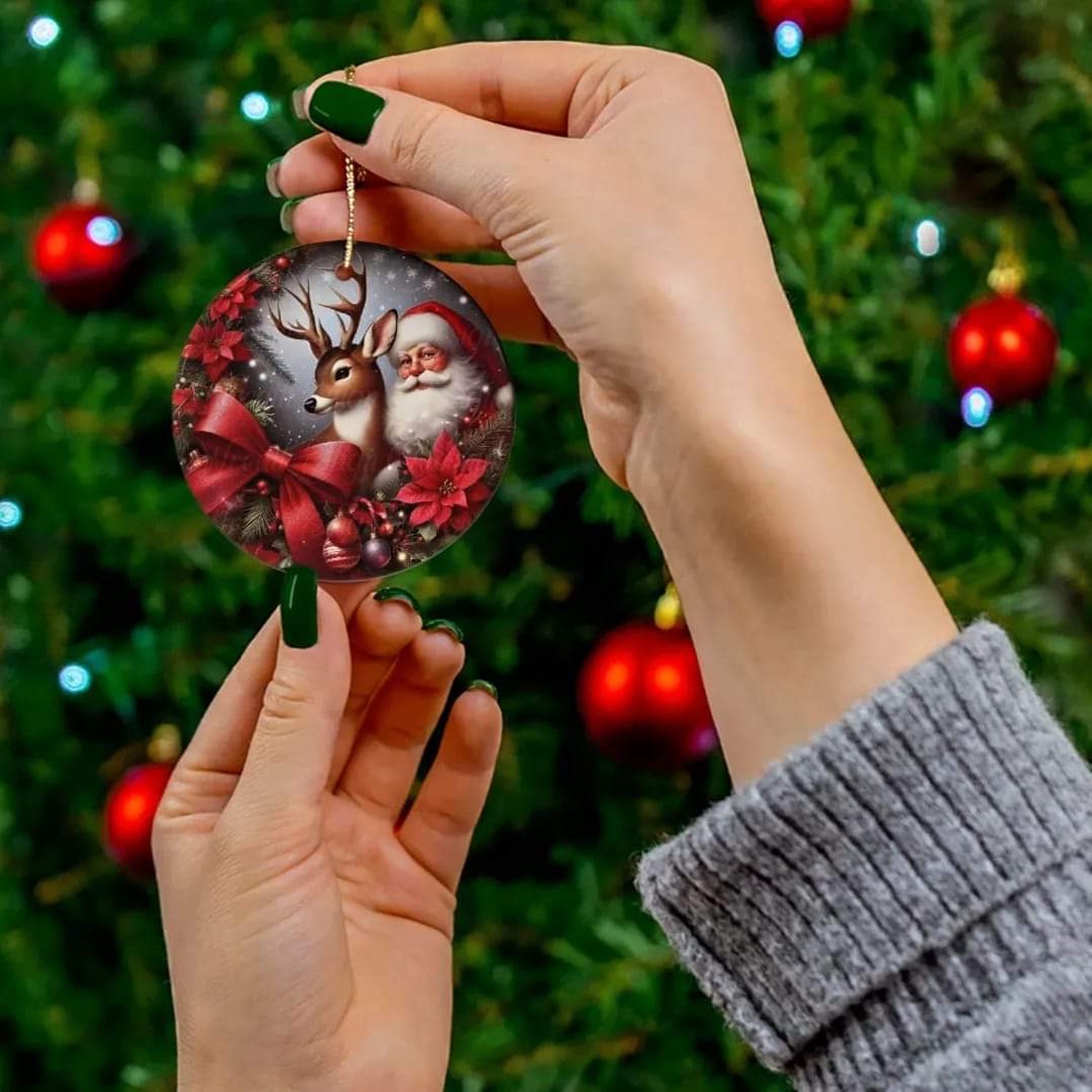 Ornament ceramica personalizat  - accesorii de crăciun - decorațiuni de crăciun de casă - decorațiuni pentru pomul de crăciun - Artynos.ro