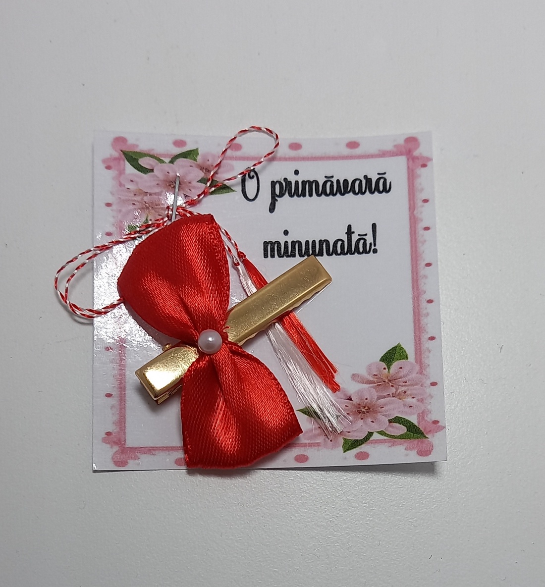 Martisor - Clama par cu funda handmade  - îmbrăcăminte și modă - accesorii păr - clemă de păr și ac de păr - Artynos.ro