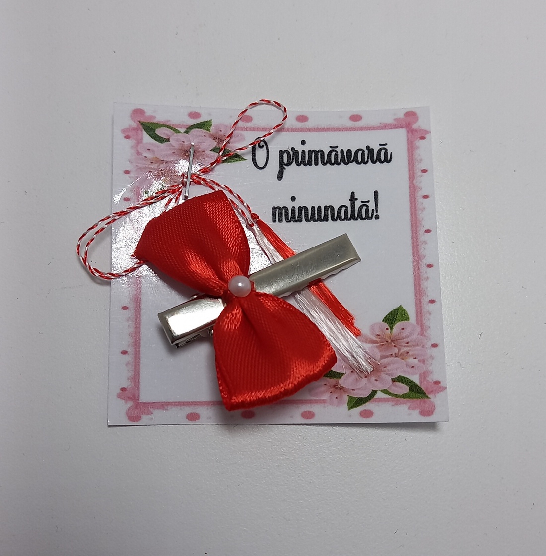 Martisor - Clama par cu funda handmade  - îmbrăcăminte și modă - accesorii păr - clemă de păr și ac de păr - Artynos.ro