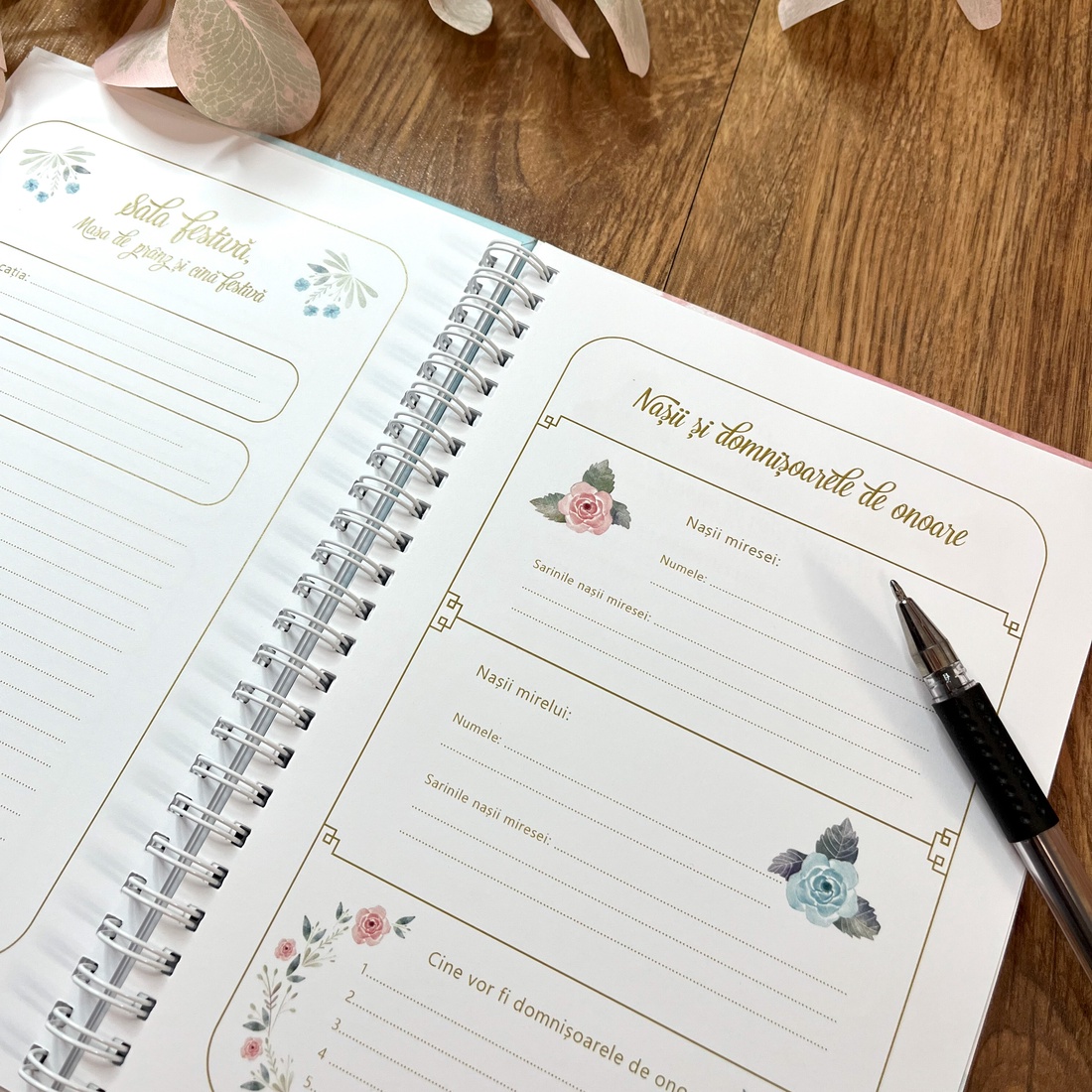 Agenda de organizare nunta KataLine, Wedding Planner, 80 pagini, 216 x 159 mm - accesorii nuntă - amintiri și cadouri de nuntă - carte de amintiri nuntă și carte oaspeți - Artynos.ro