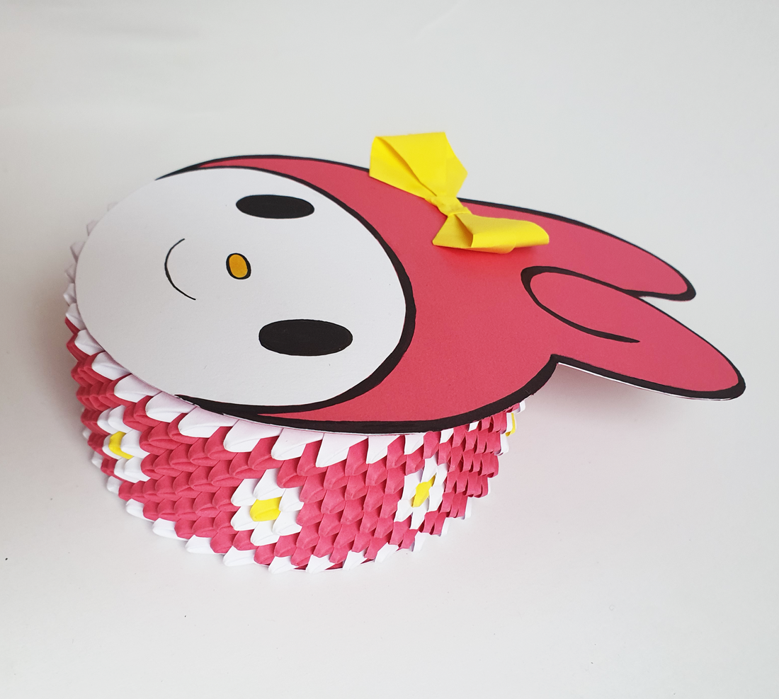 Cutie 3D origami iepuraș My Melody Sanrio - accesorii locuință - accesorii pentru decorat casa - decorațiuni de masă și decorațiuni pentru rafturi  - cutii decor, cutii de suveniruri - Artynos.ro