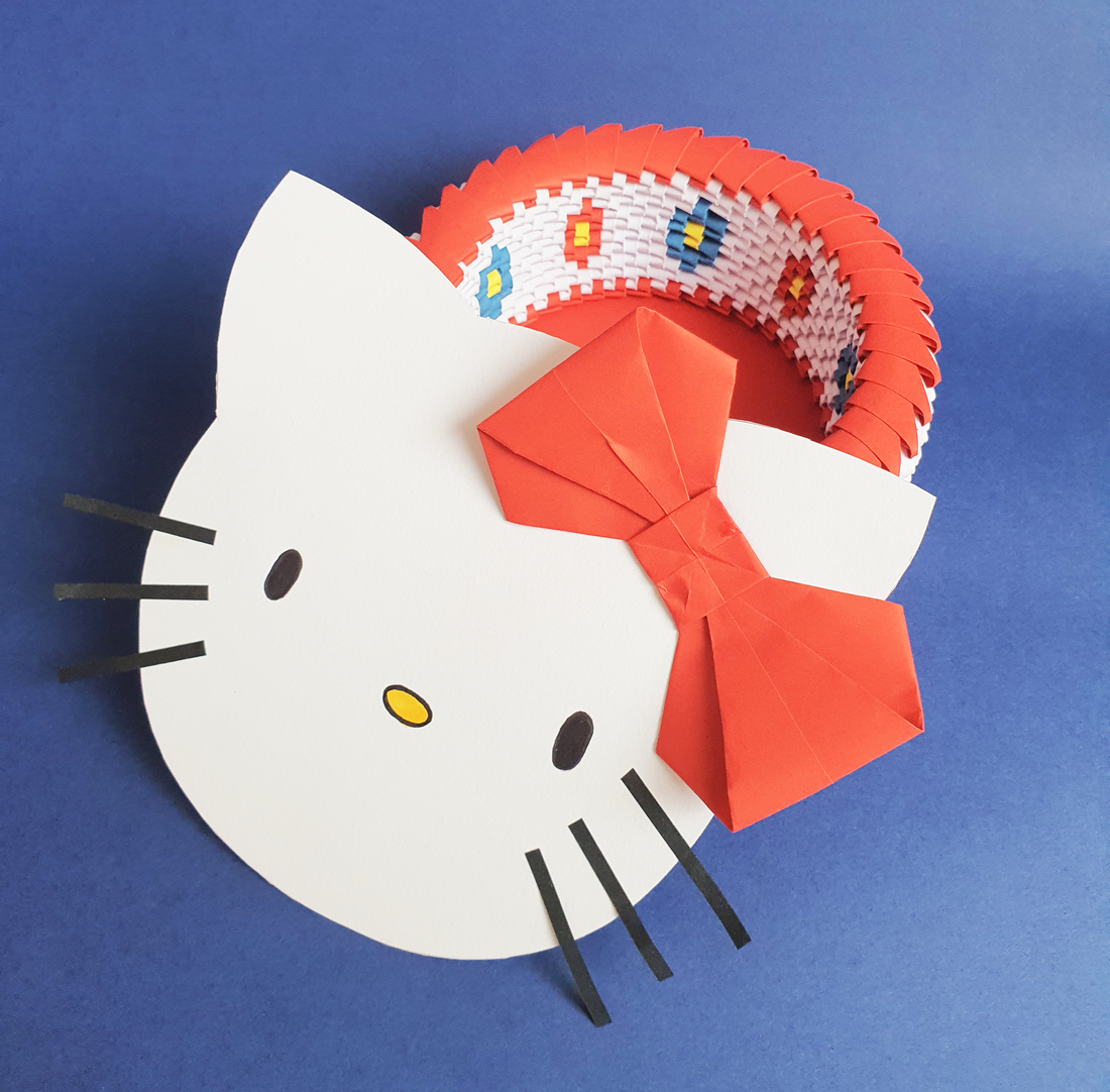 Cutie 3D origami iepuraș My Melody Sanrio - casă & stil de viață - accesorii pentru decorat casa - decorațiuni de masă și decorațiuni pentru rafturi  - cutii decor, cutii de suveniruri - Artynos.ro