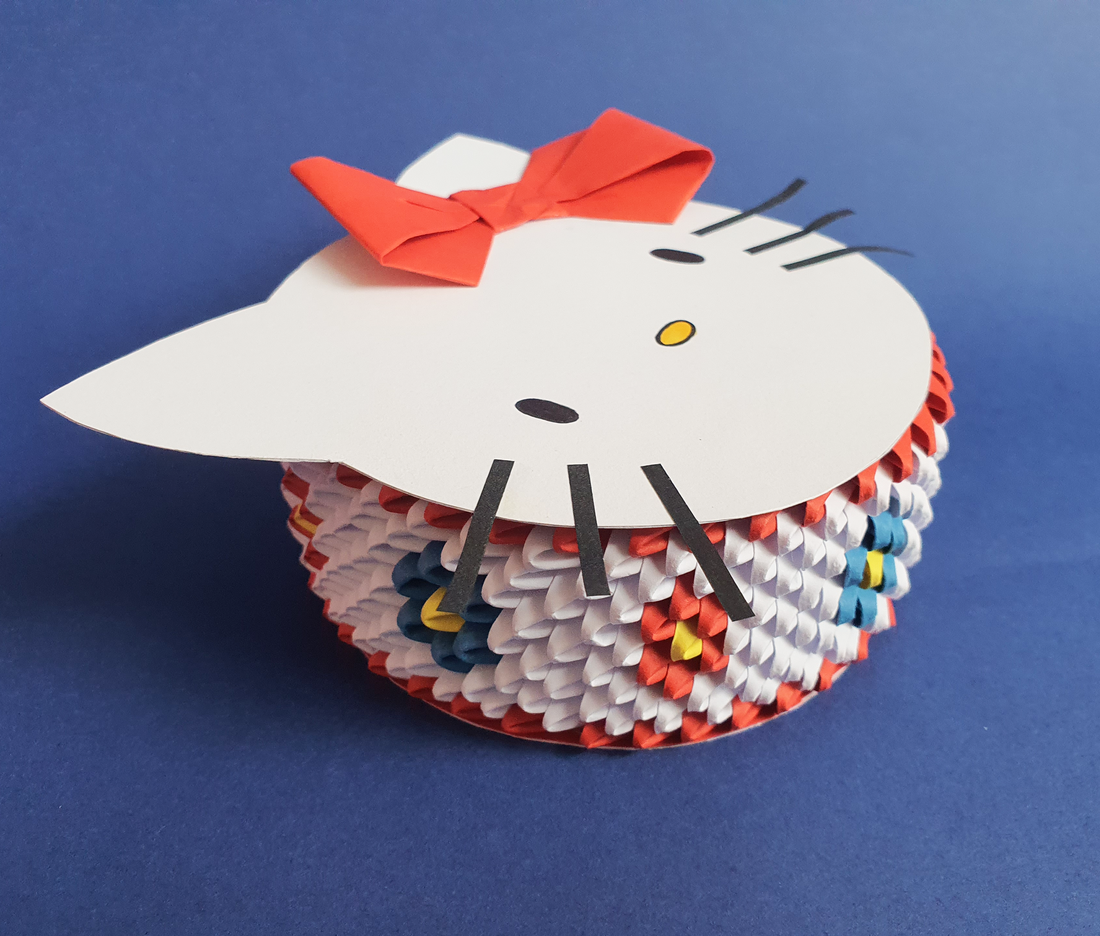 Cutie 3D origami iepuraș My Melody Sanrio - casă & stil de viață - accesorii pentru decorat casa - decorațiuni de masă și decorațiuni pentru rafturi  - cutii decor, cutii de suveniruri - Artynos.ro