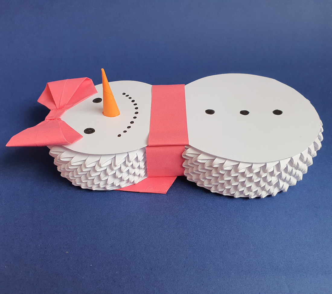 Cutie dublă origami 3D fetiță de zăpadă Bebilina - casă & stil de viață - accesorii pentru decorat casa - decorațiuni de masă și decorațiuni pentru rafturi  - cutii decor, cutii de suveniruri - Artynos.ro