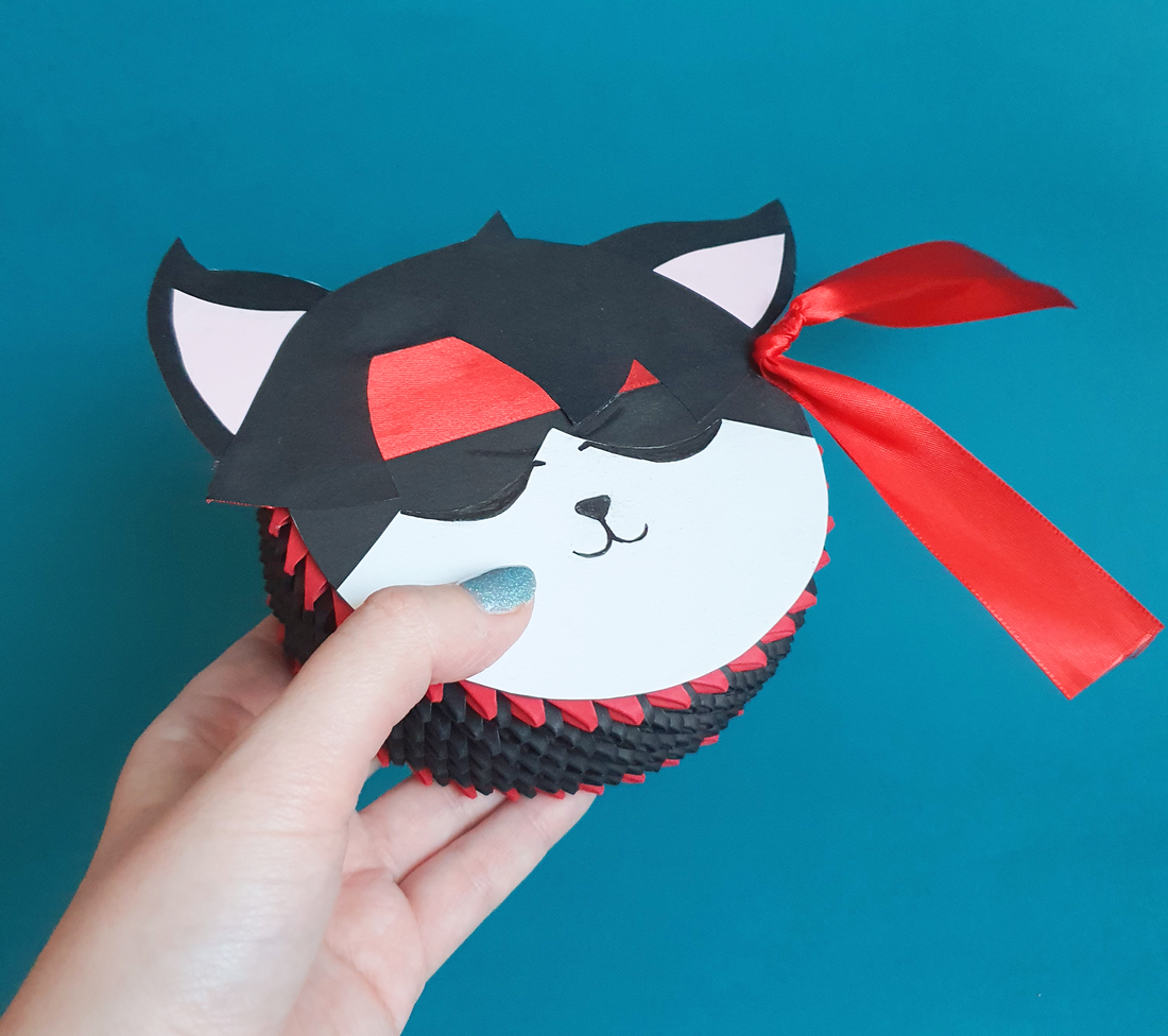 Cutie origami 3D pisică Nyasougi Ace Attorney - accesorii locuință - accesorii pentru decorat casa - decorațiuni de masă și decorațiuni pentru rafturi  - cutii decor, cutii de suveniruri - Artynos.ro