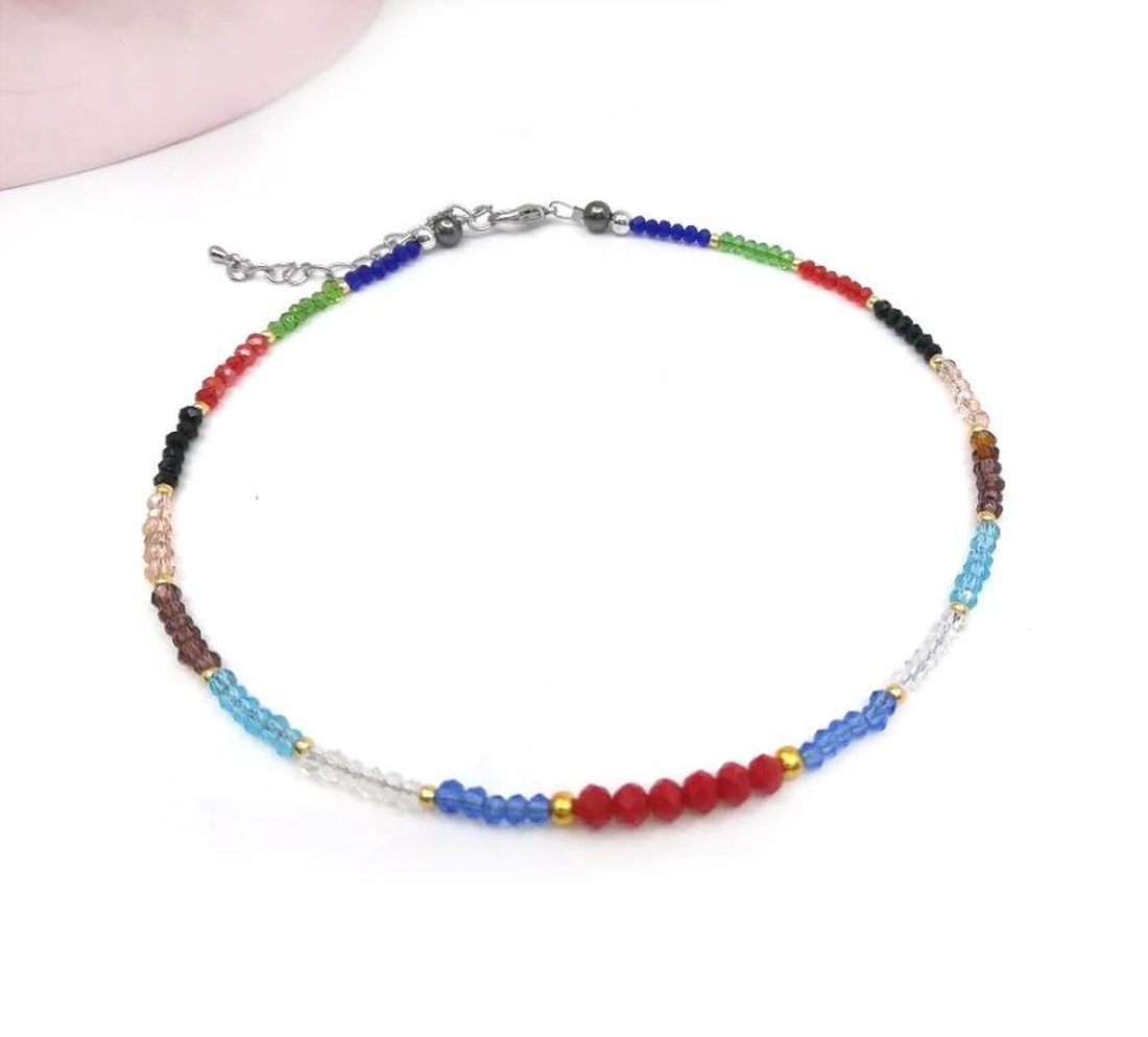 Choker multicolor - bijuterii - coliere - coliere cu mărgele - Artynos.ro