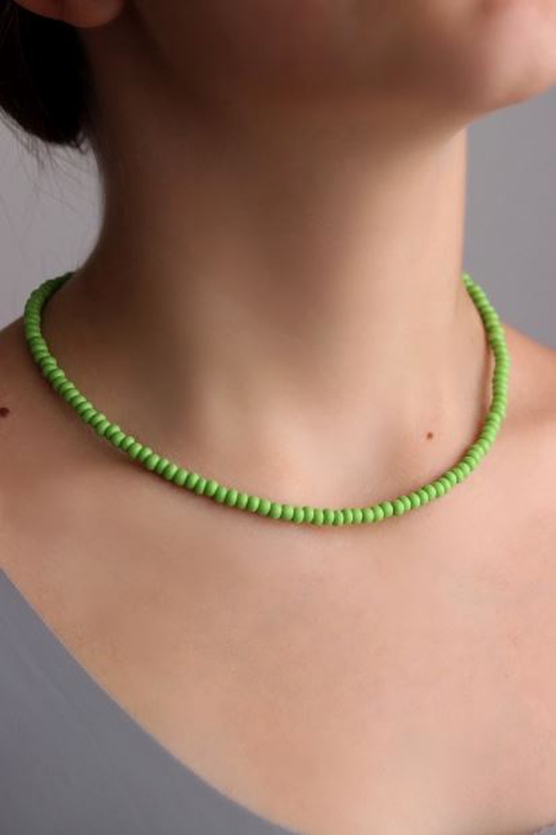 Choker finut verde crud - bijuterii - coliere - coliere cu mărgele - Artynos.ro