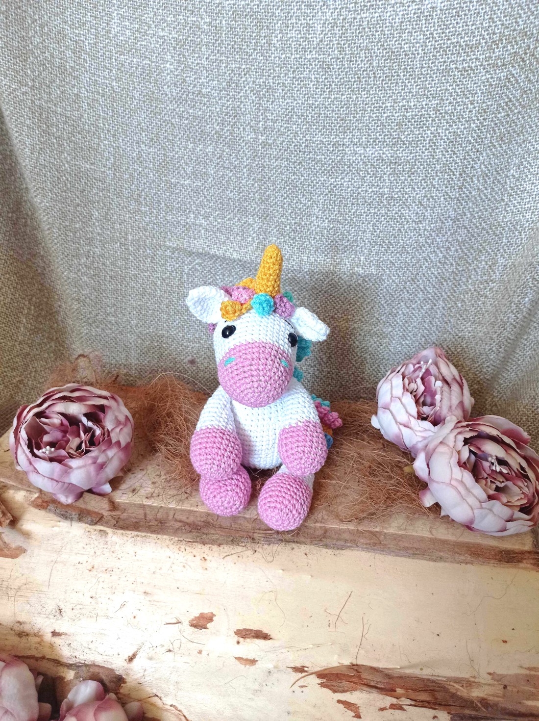 Amanda fata unicorn croșetat - jucării și echipamente pentru copii - plușuri - unicorn - Artynos.ro