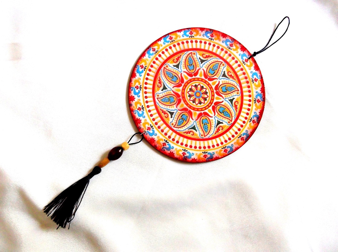 ornament pe lemn mandala 43328 - casă & stil de viață - accesorii pentru decorat casa - decorațiuni de pereți, decorațiuni suspendate - hărți perete - Artynos.ro