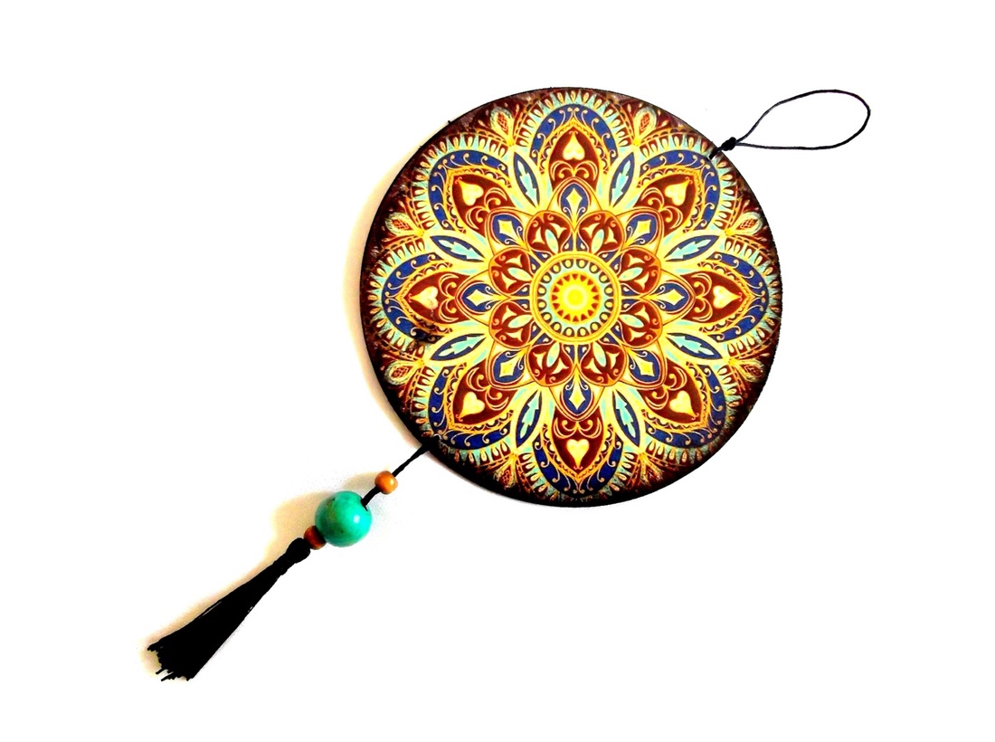 ornament pe lemn mandala 43298 - accesorii locuință - accesorii pentru decorat casa - decorațiuni de pereți, decorațiuni suspendate - decorațiuni suspendate - Artynos.ro