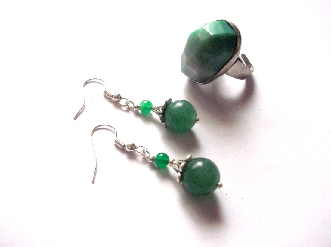 set agata verde 42776 - bijuterii - seturi de bijuterii - Artynos.ro