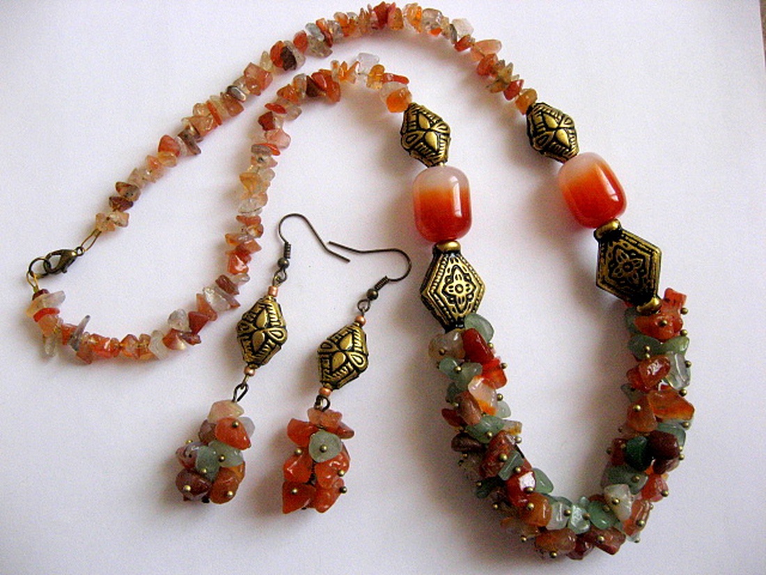 set agate si aventurin 25971 - bijuterii - seturi de bijuterii - Artynos.ro