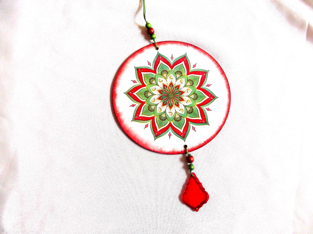 ornament pe lemn mandala 40985 - accesorii locuință - accesorii pentru decorat casa - decorațiuni de pereți, decorațiuni suspendate - decorațiuni suspendate - Artynos.ro