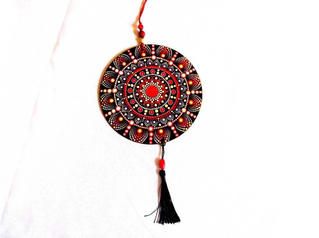 ornament pe lemn mandala 40970 - accesorii locuință - accesorii pentru decorat casa - decorațiuni de pereți, decorațiuni suspendate - decorațiuni suspendate - Artynos.ro