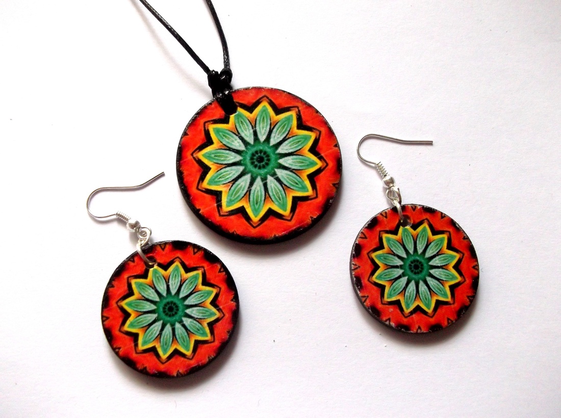 set lemn mandala  39567 - bijuterii - seturi de bijuterii - Artynos.ro