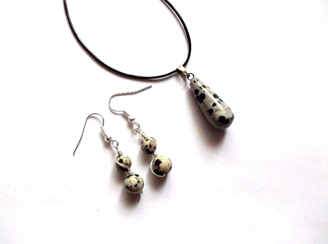 set jasper dalmatian 37668 - bijuterii - seturi de bijuterii - Artynos.ro