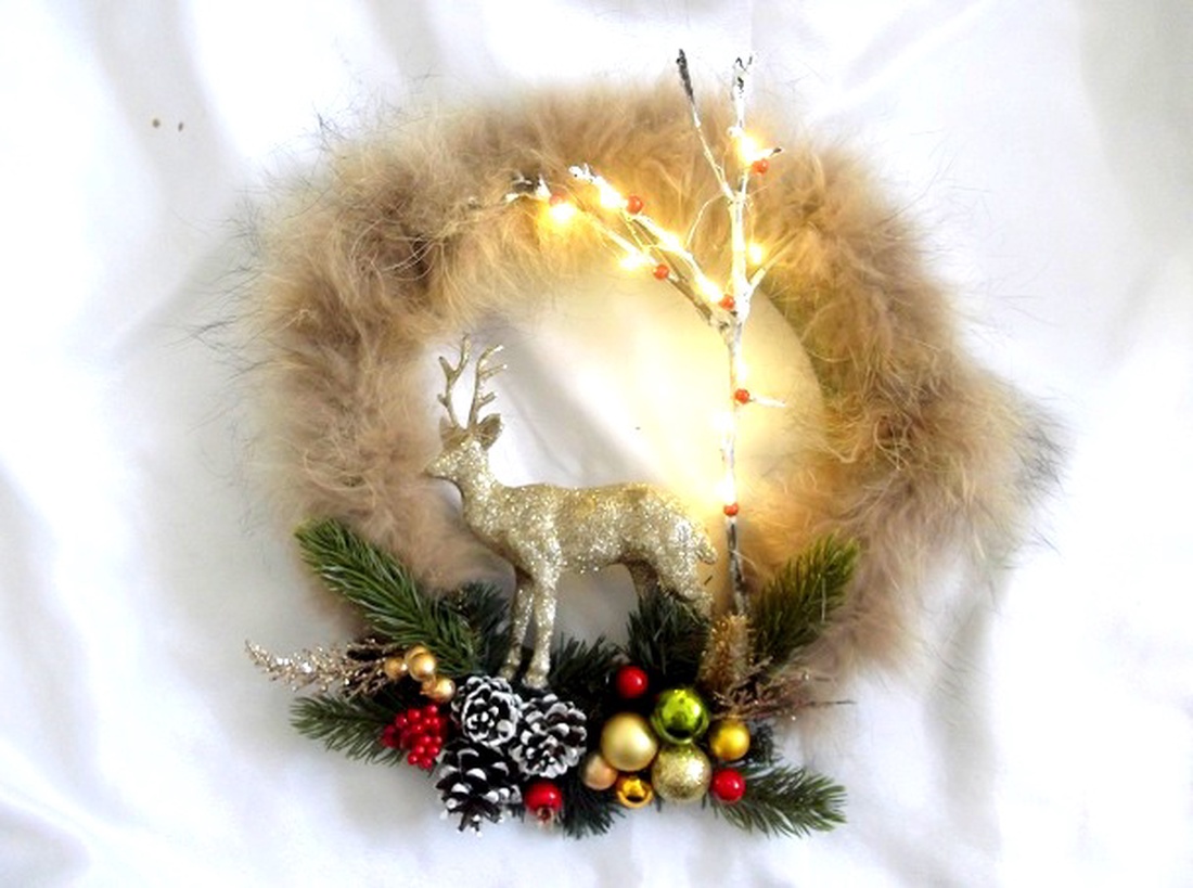 coronita de craciun 47709 - accesorii de crăciun - decorațiuni de advent - decor de advent pentru usă - Artynos.ro