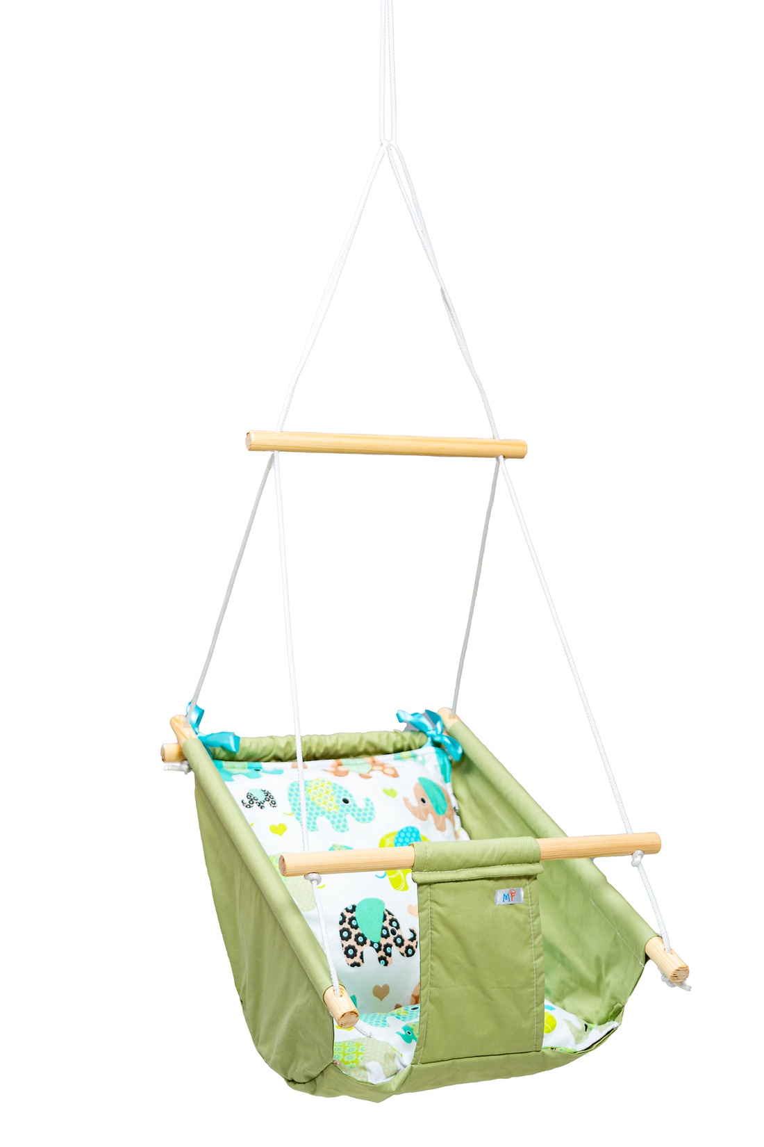 Leagăn Multifunctional Babyswing, Elefantel verde - jucării și echipamente pentru copii - leagăne pentru bebeluși și copii - Artynos.ro