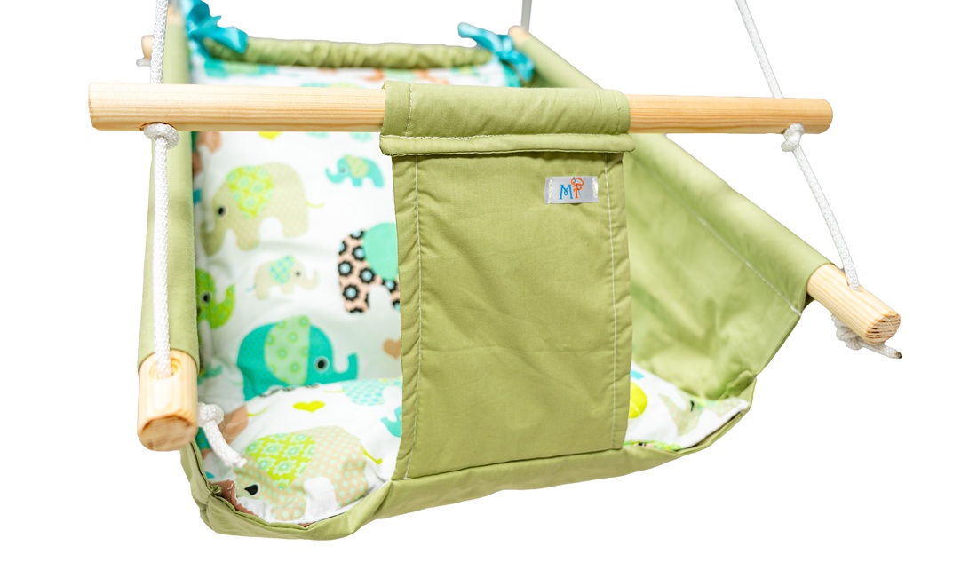 Leagăn Multifunctional Babyswing, Elefantel verde - jucării și echipamente pentru copii - leagăne pentru bebeluși și copii - Artynos.ro