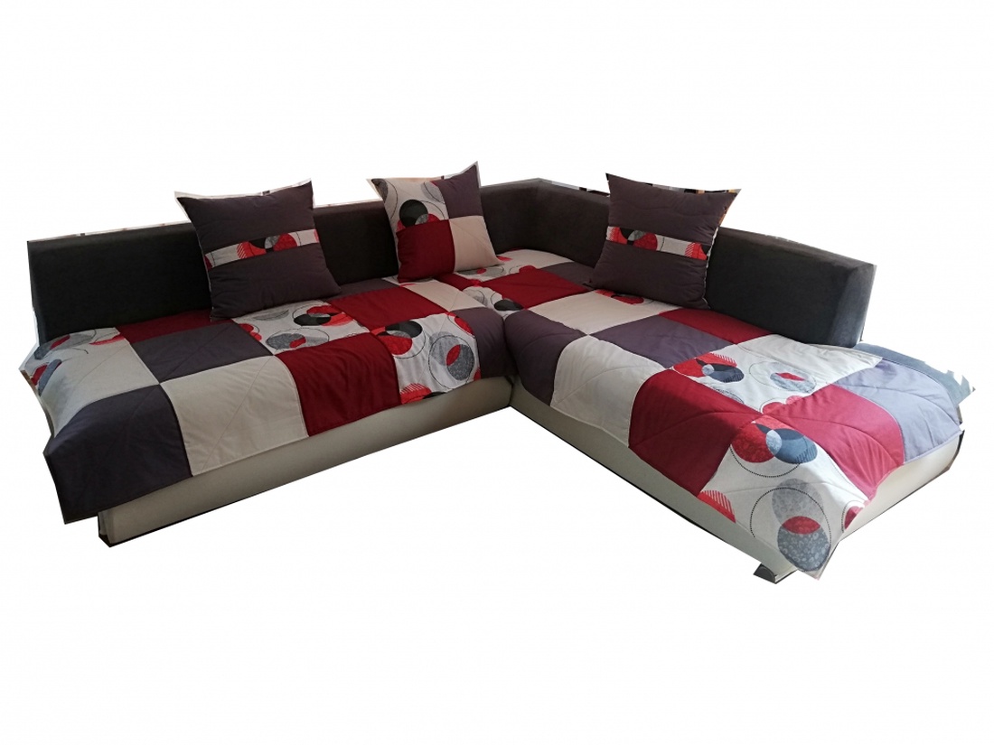 Set Huse Coltar bordo/gri - casă & stil de viață - textile de casă - cuvertură de pat - Artynos.ro