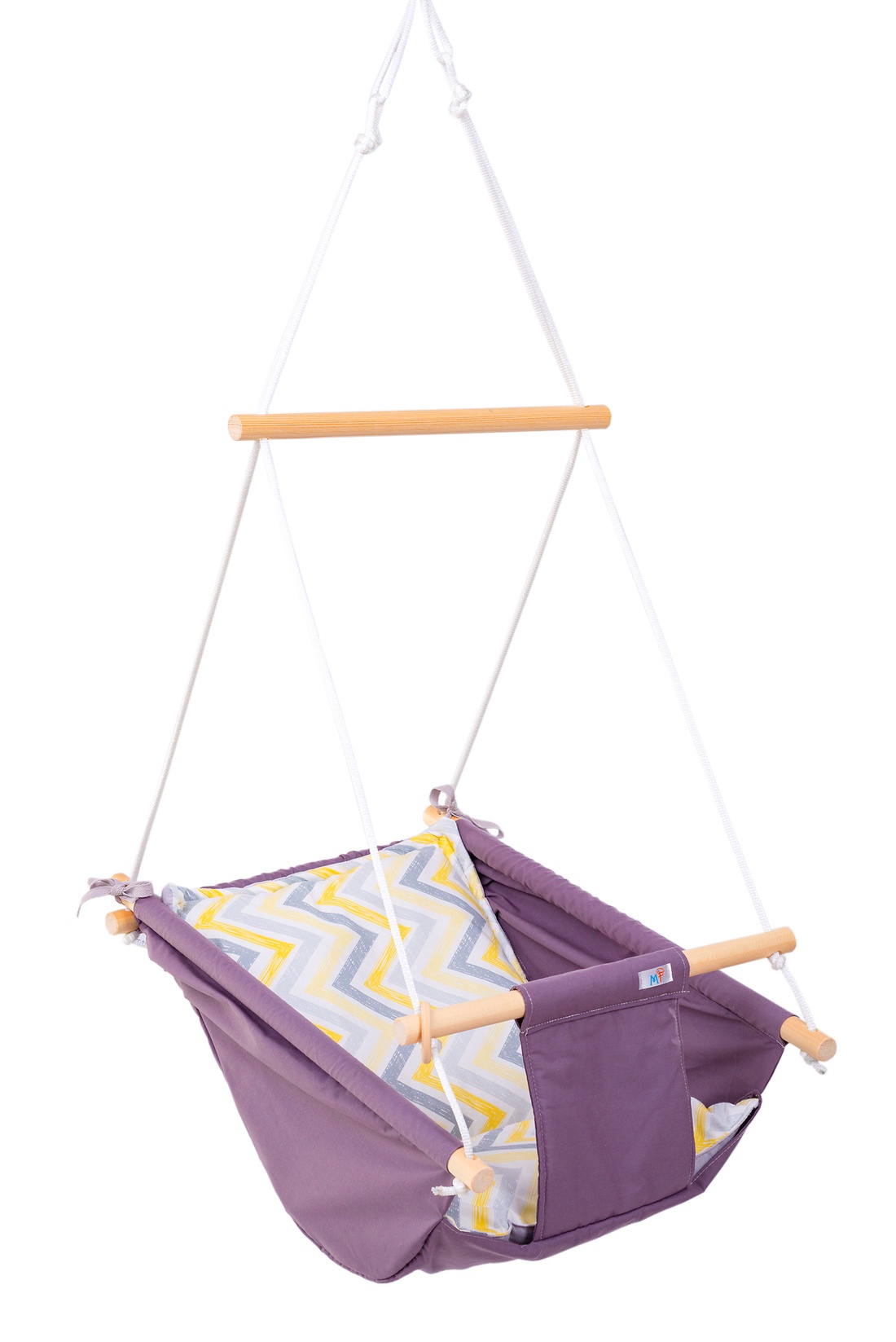 Leagăn Multifunctional Babyswing, Gri galben zig-zag - jucării și echipamente pentru copii - leagăne pentru bebeluși și copii - Artynos.ro