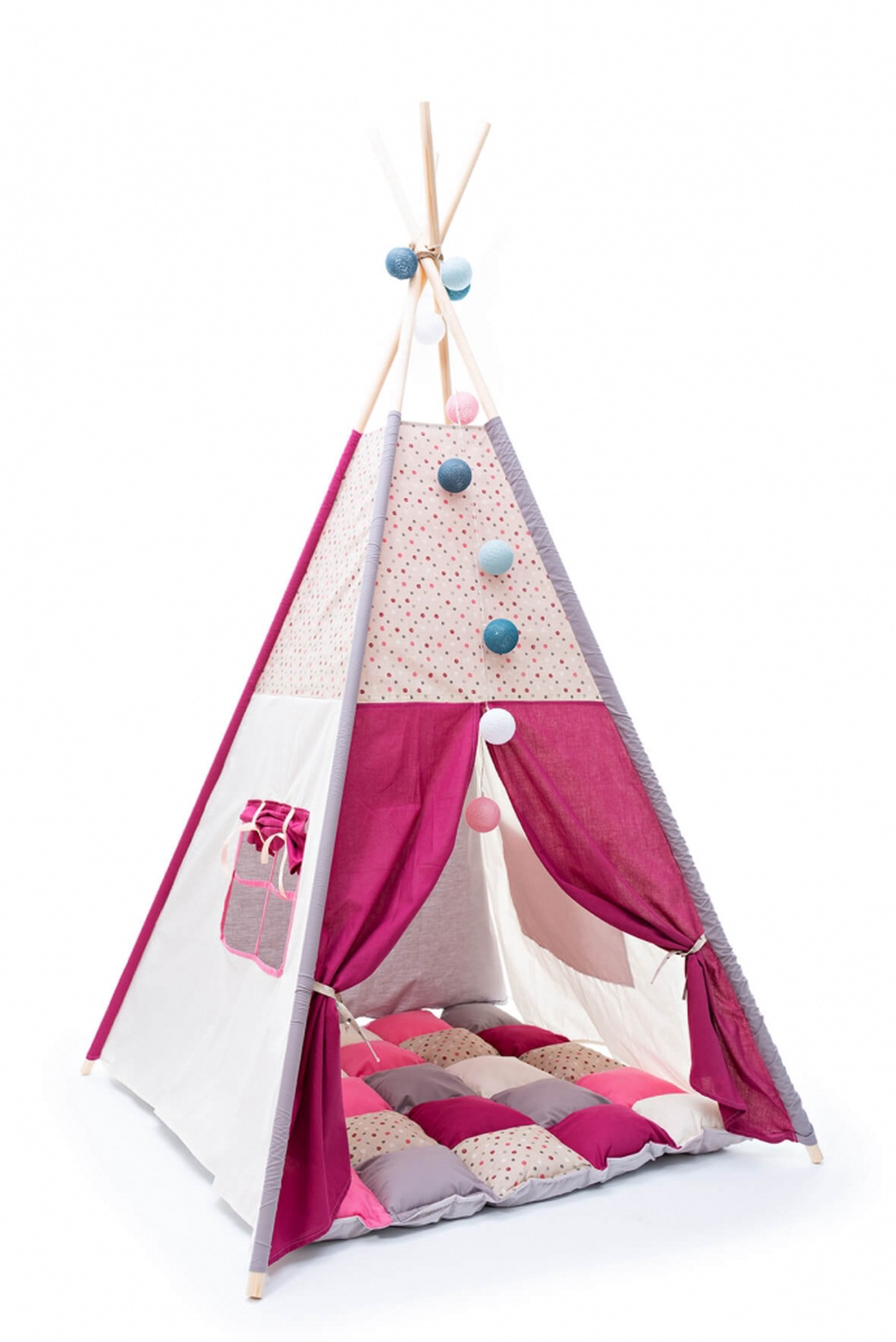 Cort TeePee Fucsia - jucării și echipamente pentru copii - corturi copii, căsuțe copii - Artynos.ro