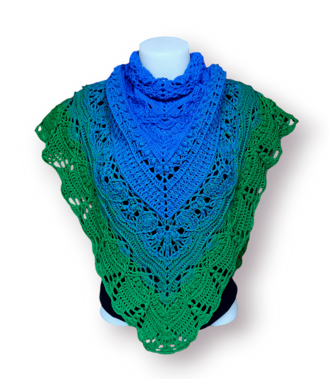 Crochet shawl - păun - îmbrăcăminte și modă - eșarfe, pălării, șaluri - șaluri - Artynos.ro