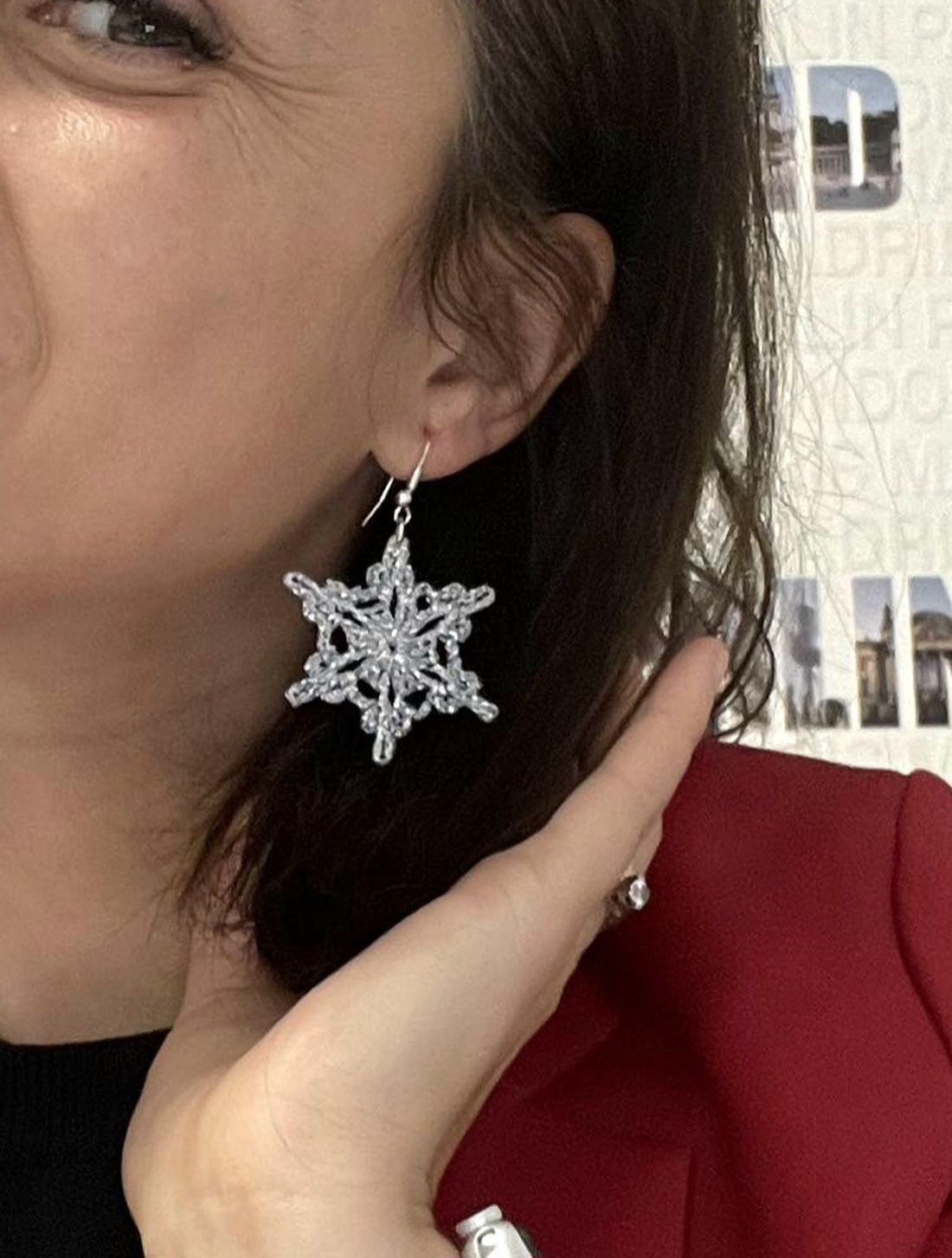 Cercei Snowflake - bijuterii - cercei - cercei și ornamente pentru urechi - Artynos.ro