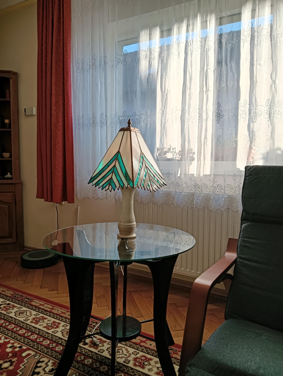 Lampa de masa cu abajur vitraliu 4 laturi. - casă & stil de viață - lămpi și corpuri de iluminat - lampă de masă - Artynos.ro