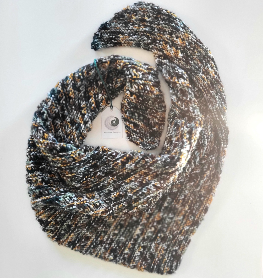 Earth Elegance Knitted Shawl - îmbrăcăminte și modă - eșarfe, pălării, șaluri - șaluri - Artynos.ro