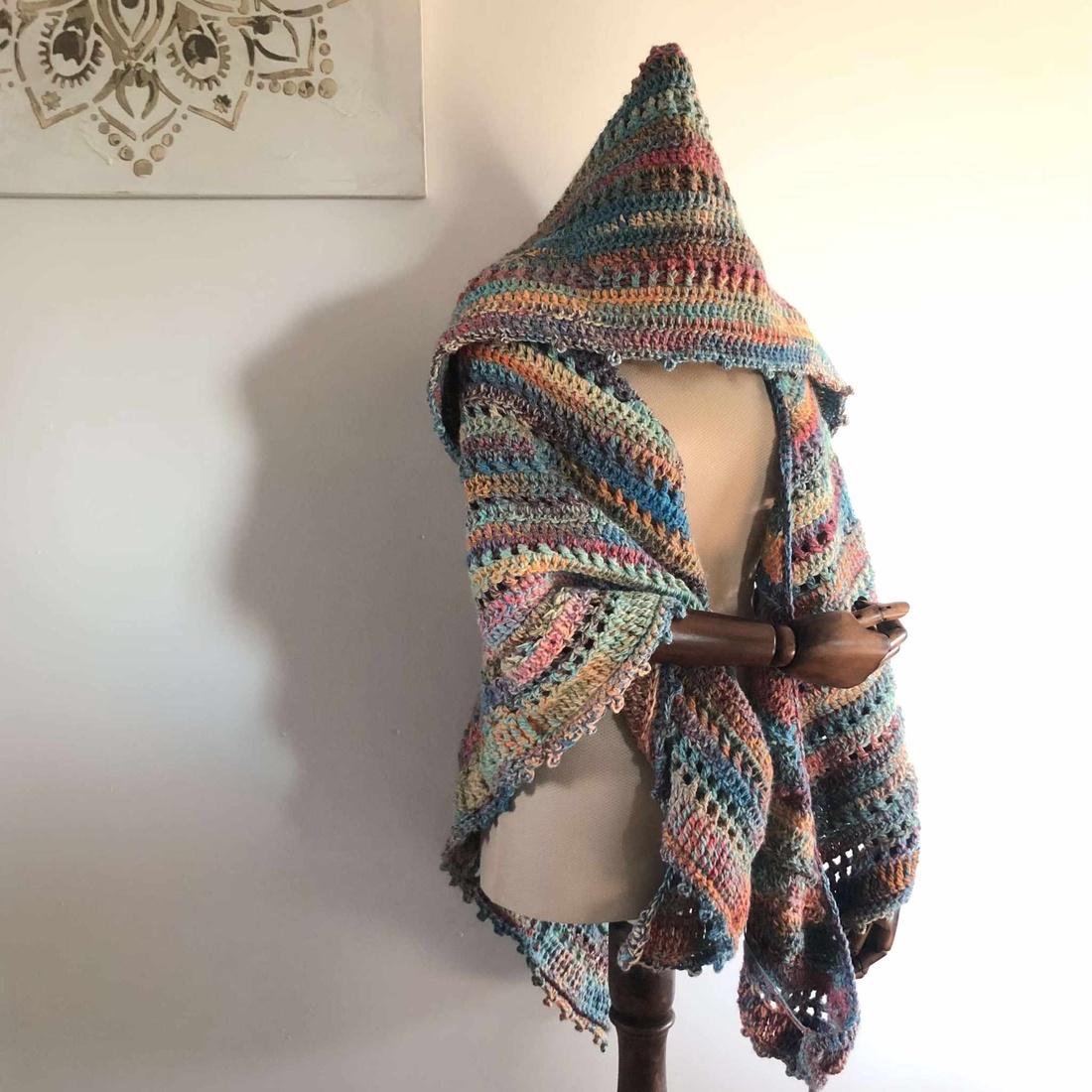 Bohemian Dream Hooded Shawl - îmbrăcăminte și modă - eșarfe, pălării, șaluri - șaluri - Artynos.ro