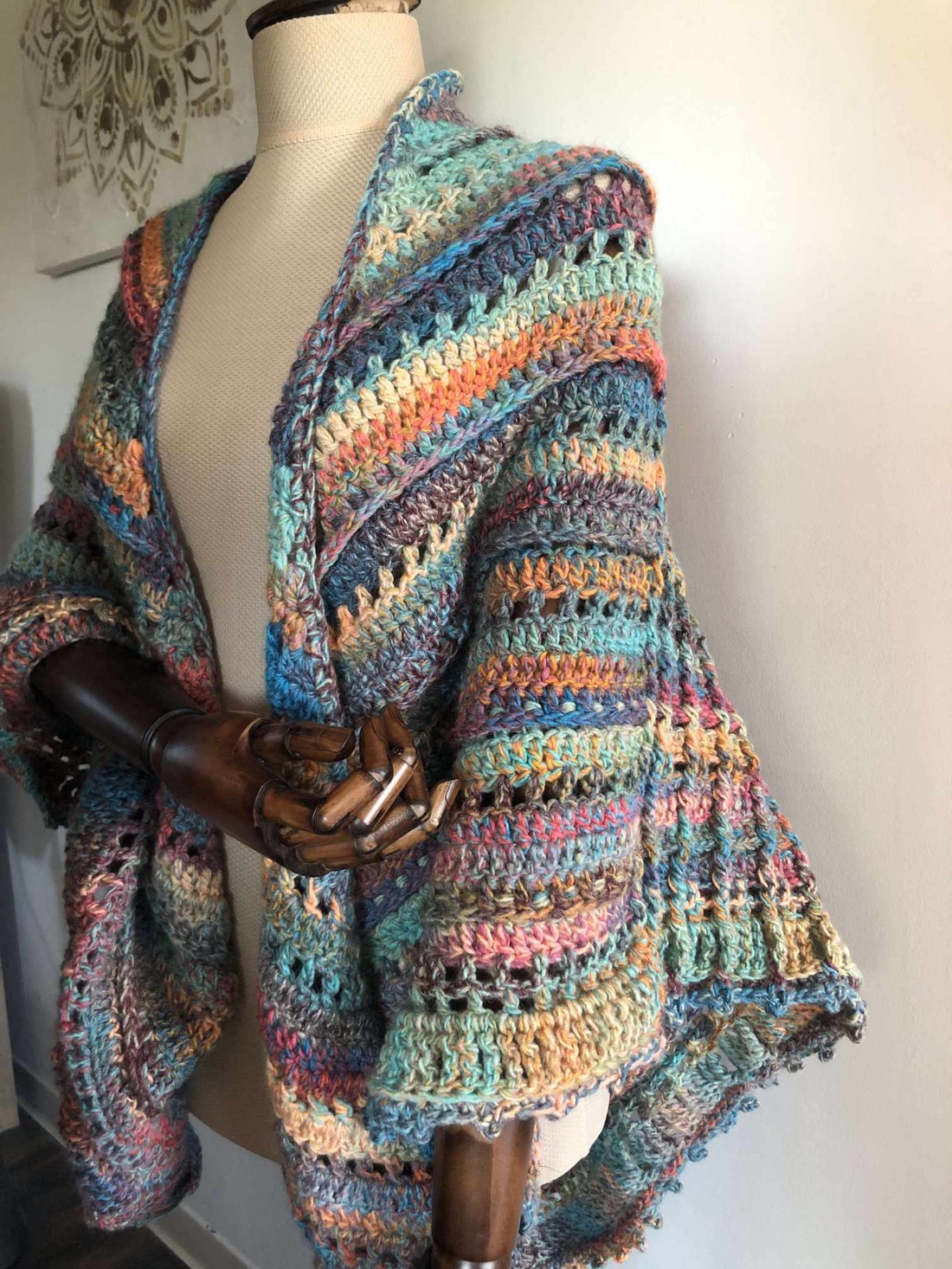 Bohemian Dream Hooded Shawl - îmbrăcăminte și modă - eșarfe, pălării, șaluri - șaluri - Artynos.ro