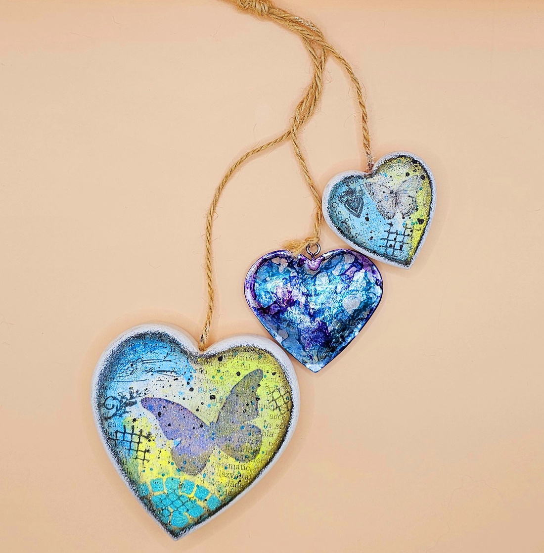 Whimsical Hearts - decorațiune suspendabilă unicat - casă & stil de viață - accesorii pentru decorat casa - decorațiuni de pereți, decorațiuni suspendate - decorațiuni suspendate - Artynos.ro