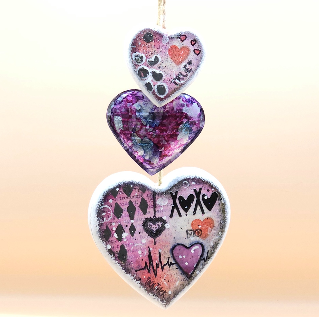 Whimsical Hearts - decorațiune suspendabilă unicat - casă & stil de viață - accesorii pentru decorat casa - decorațiuni de pereți, decorațiuni suspendate - decorațiuni suspendate - Artynos.ro