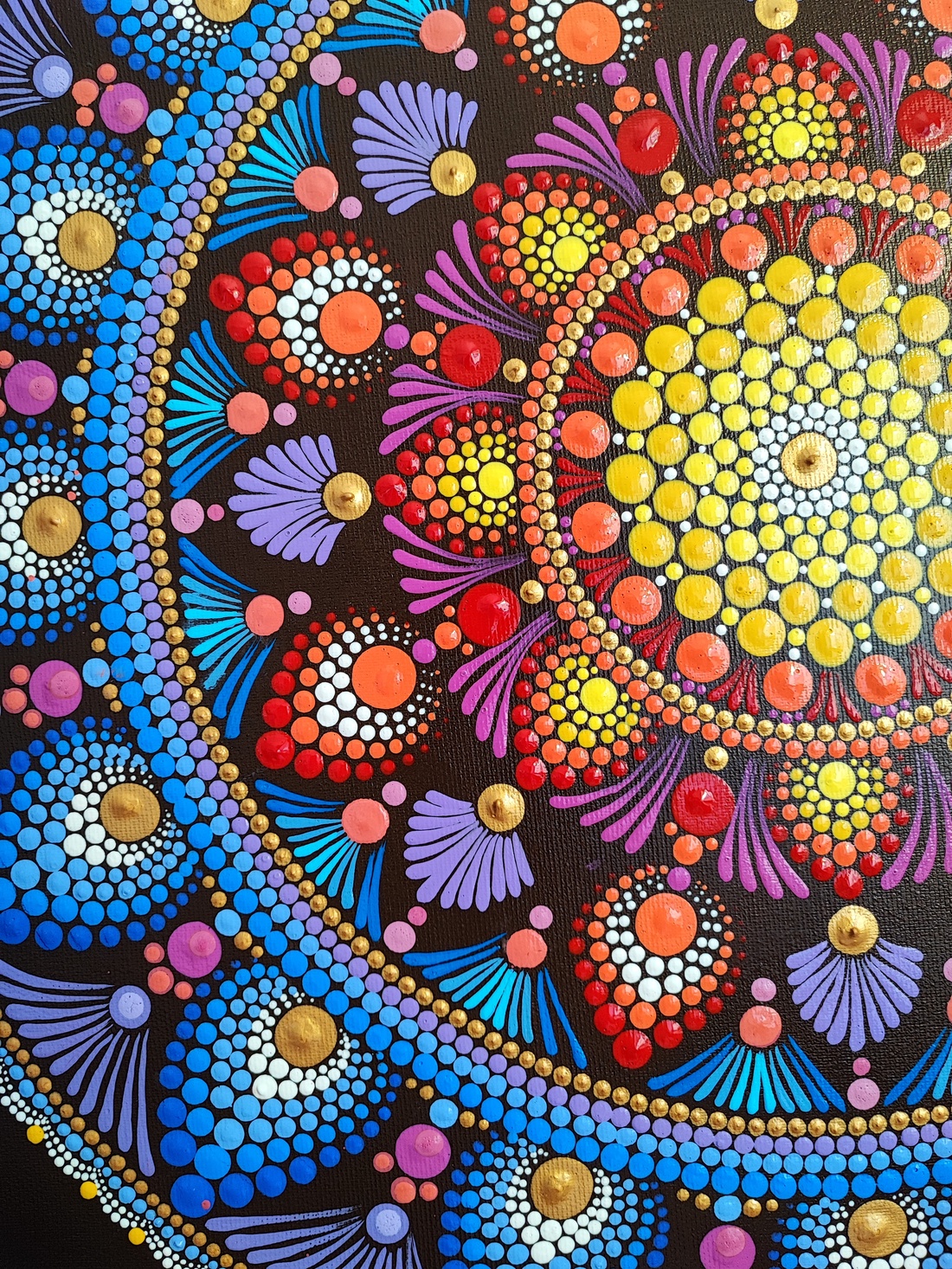 Tablou pictat Mandala - casă & stil de viață - accesorii pentru decorat casa - picturi murale - tablouri/picturi pe pânză - Artynos.ro