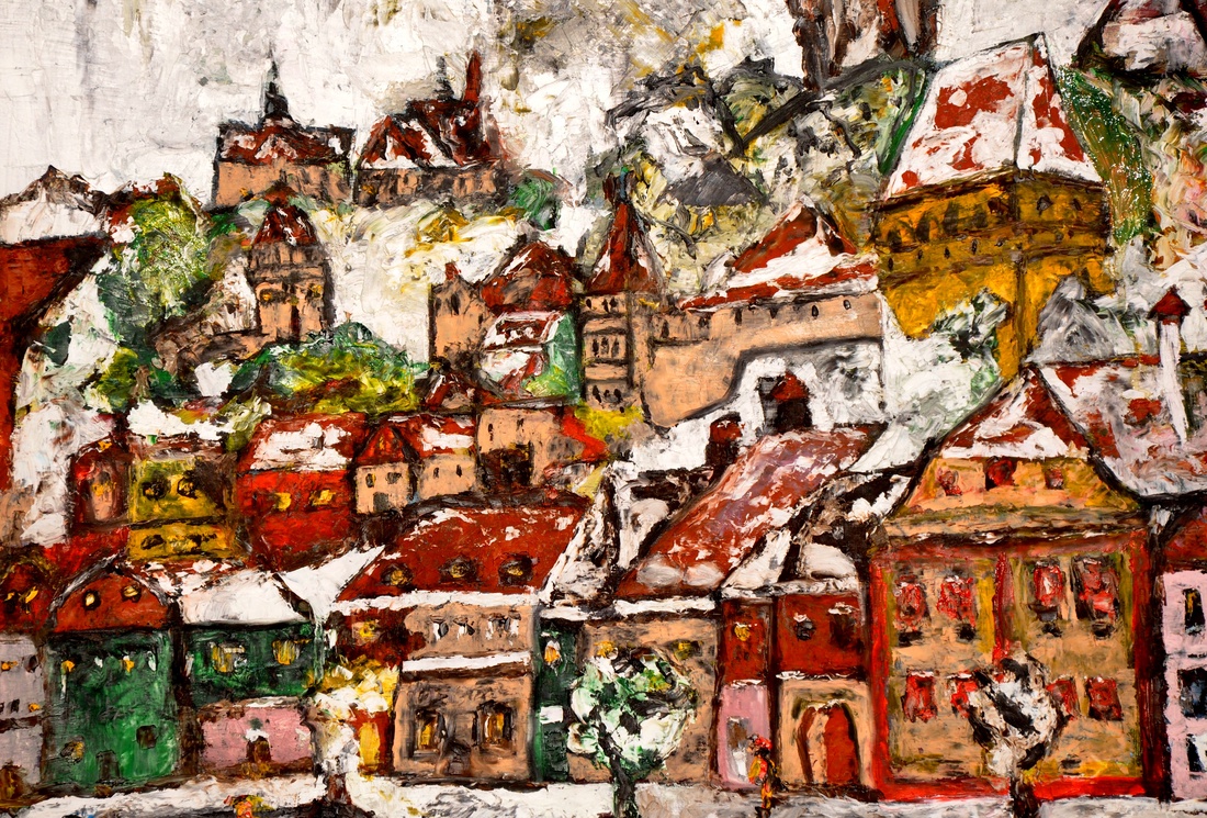 Sighisoara -pictura cu certificat - arte vizuale și accesorii  - picturi - pictură în ulei - Artynos.ro