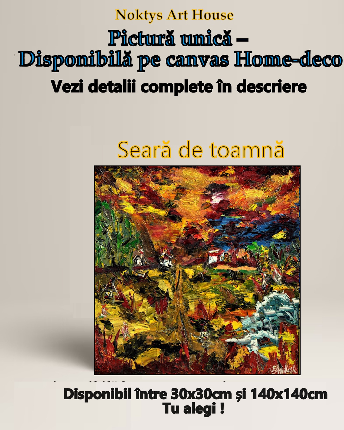 Seară de toamnă-Tablou-în ediție deschisă - arte vizuale și accesorii  - picturi - pictură în ulei - Artynos.ro