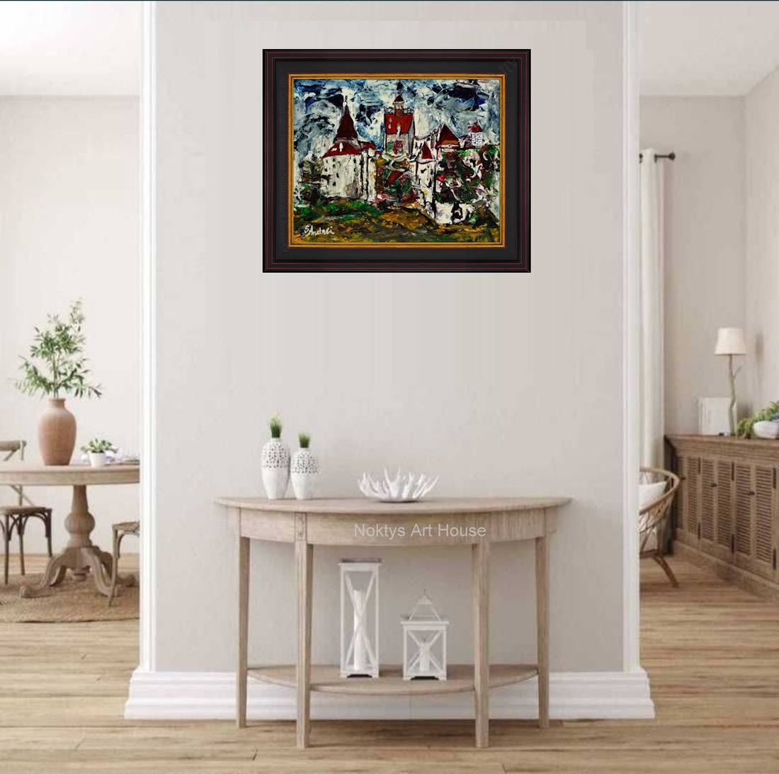 Castelul Bran - Pictură unicat de S. Andrei (Noktys) - arte vizuale și accesorii  - picturi - pictură în ulei - Artynos.ro