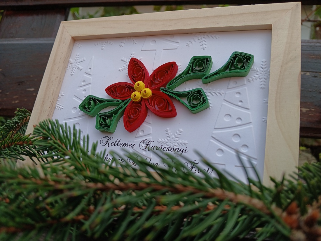 Felicitare de Crăciun - quilling  - accesorii de crăciun - cadouri de crăciun - felicitări de crăciun, felicitări - Artynos.ro