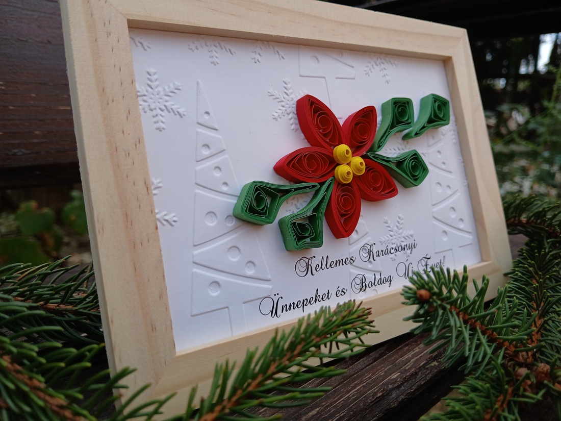 Felicitare de Crăciun - quilling  - accesorii de crăciun - cadouri de crăciun - felicitări de crăciun, felicitări - Artynos.ro