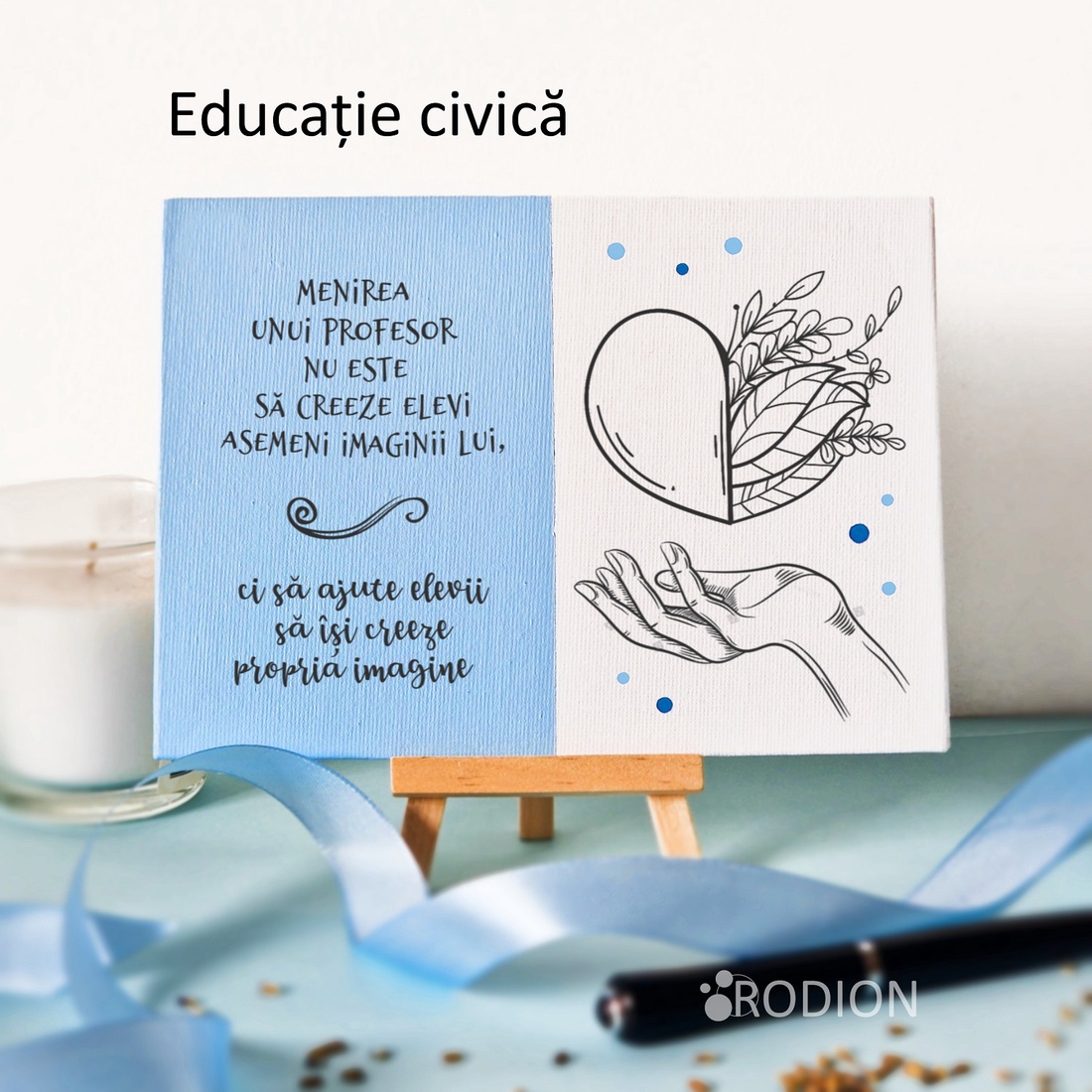 Placheta cadru didactic EDUCATIE CIVICA personalizata cu mesaj lucrata manual - casă & stil de viață - accesorii pentru decorat casa - picturi murale - panouri și tablouri, panouri decorative - Artynos.ro