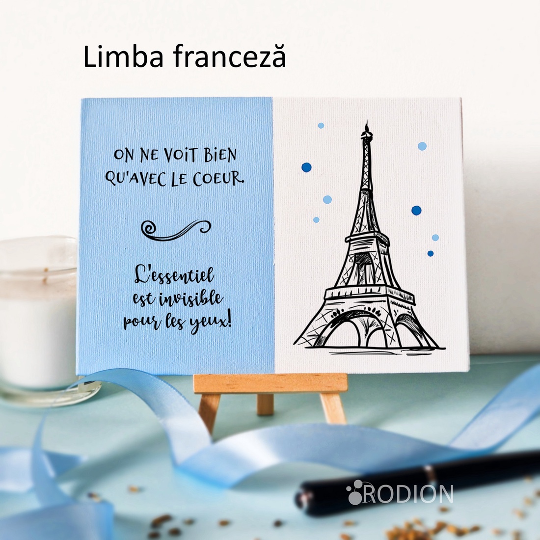 Placheta cadru didactic LIMBA FRANCEZA personalizata cu mesaj lucrata manual - casă & stil de viață - accesorii pentru decorat casa - picturi murale - panouri și tablouri, panouri decorative - Artynos.ro